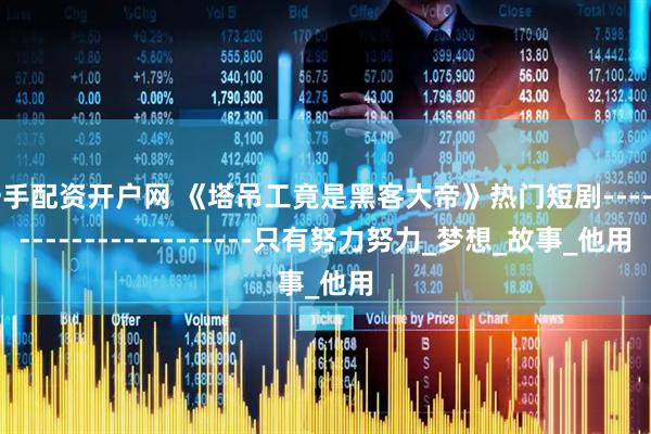 一手配资开户网 《塔吊工竟是黑客大帝》热门短剧------------------------只有努力努力_梦想_故事_他用